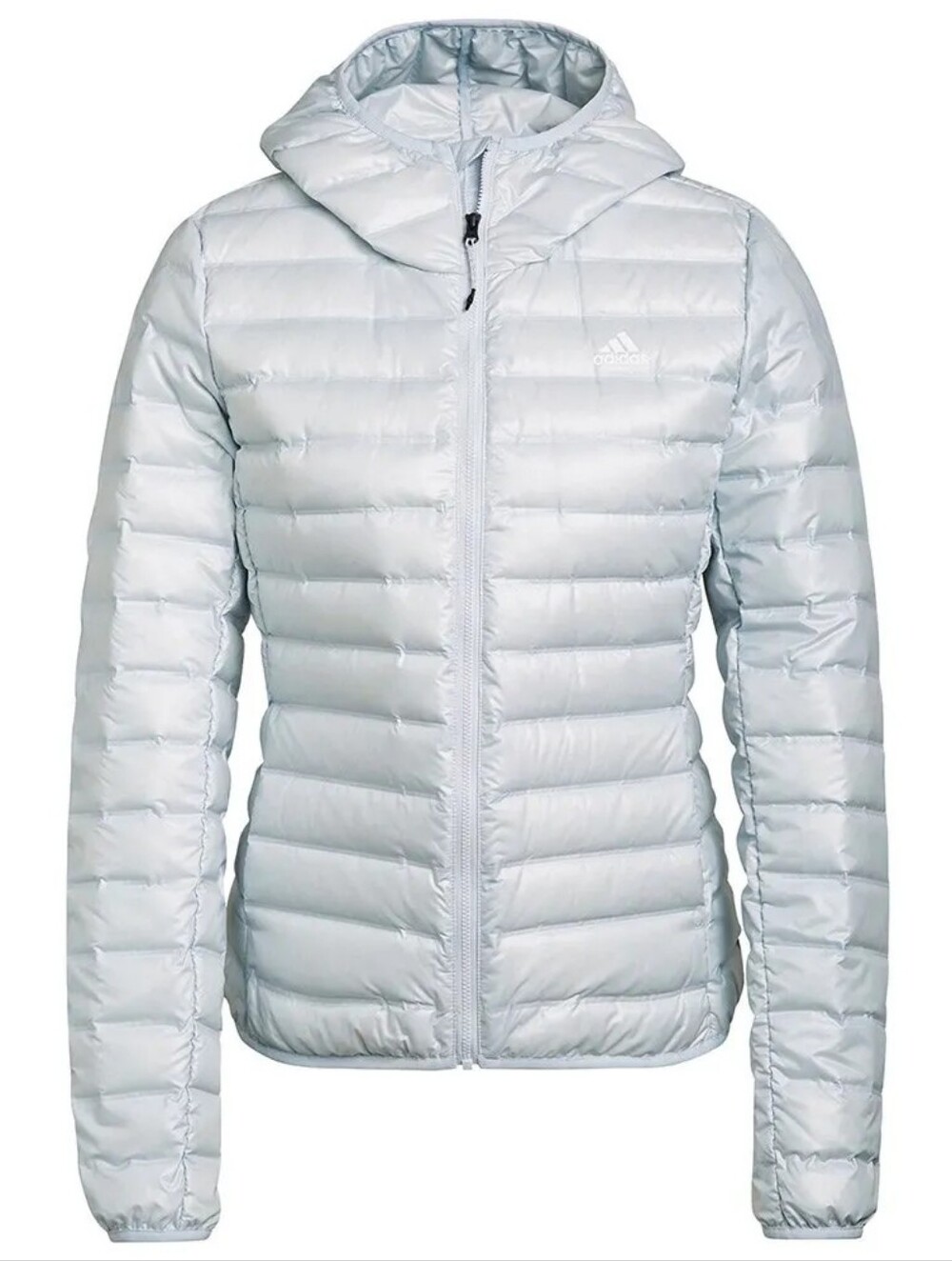 Adidas Women's Light Blue Hooded Varilite Down Jacket